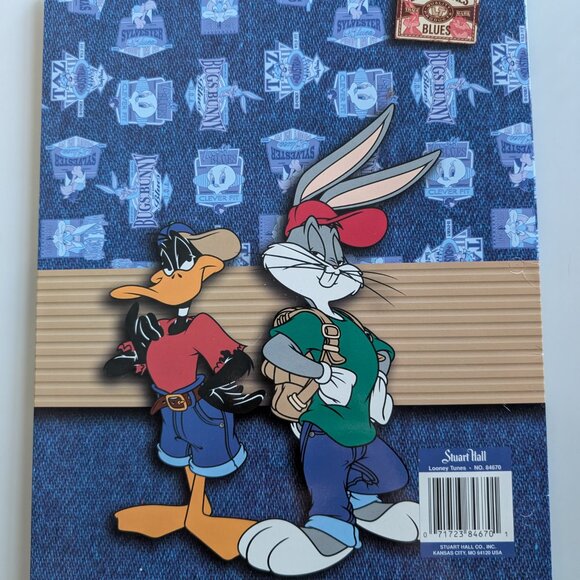 Looney Tunes Vintage 1997 School Folders Bugs Bunny + Daffy Duck - Picture 5 of 5